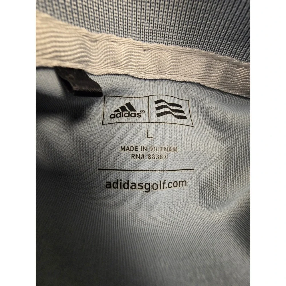 Adidas Golf Adizero Polo Shirt Mens‎ Large Blue Gray Short Sleeve RN 88387